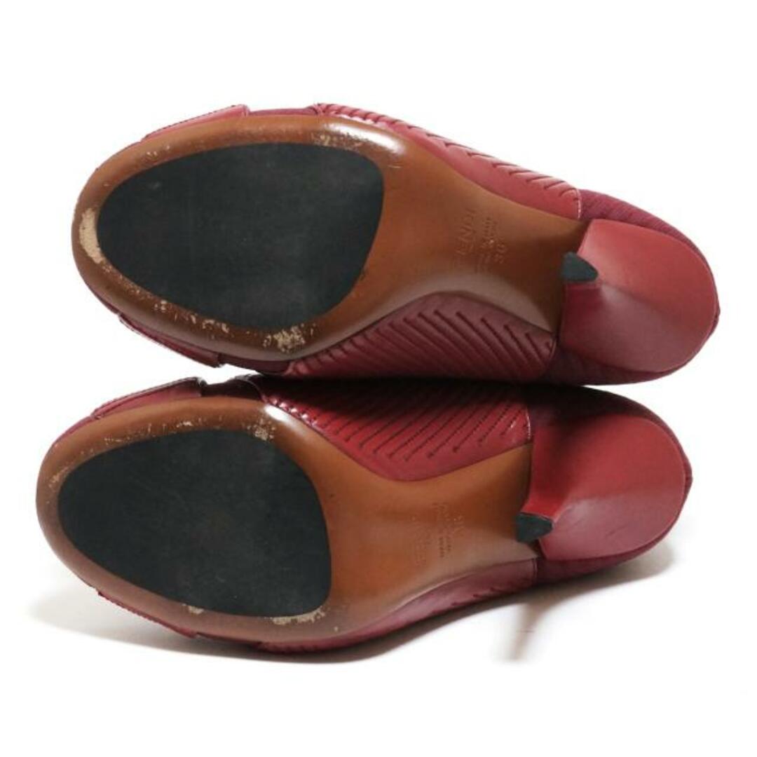 FENDI(フェンディ)のFENDI(フェンディ) ショートブーツ 36 レディース ロココ ボルドー×黒 ソックスブーツ 化学繊維×レザー レディースの靴/シューズ(ブーツ)の商品写真