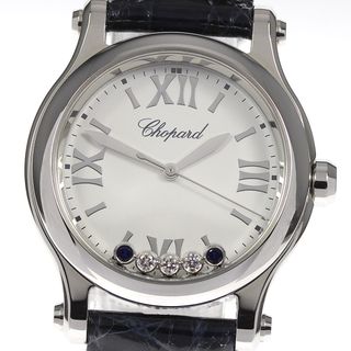 ショパール(Chopard)のショパール Chopard 278590-3001 ハッピースポーツ 5Pダイヤ＆サファイヤ クォーツ レディース 極美品 箱・保証書付き_803268(腕時計)