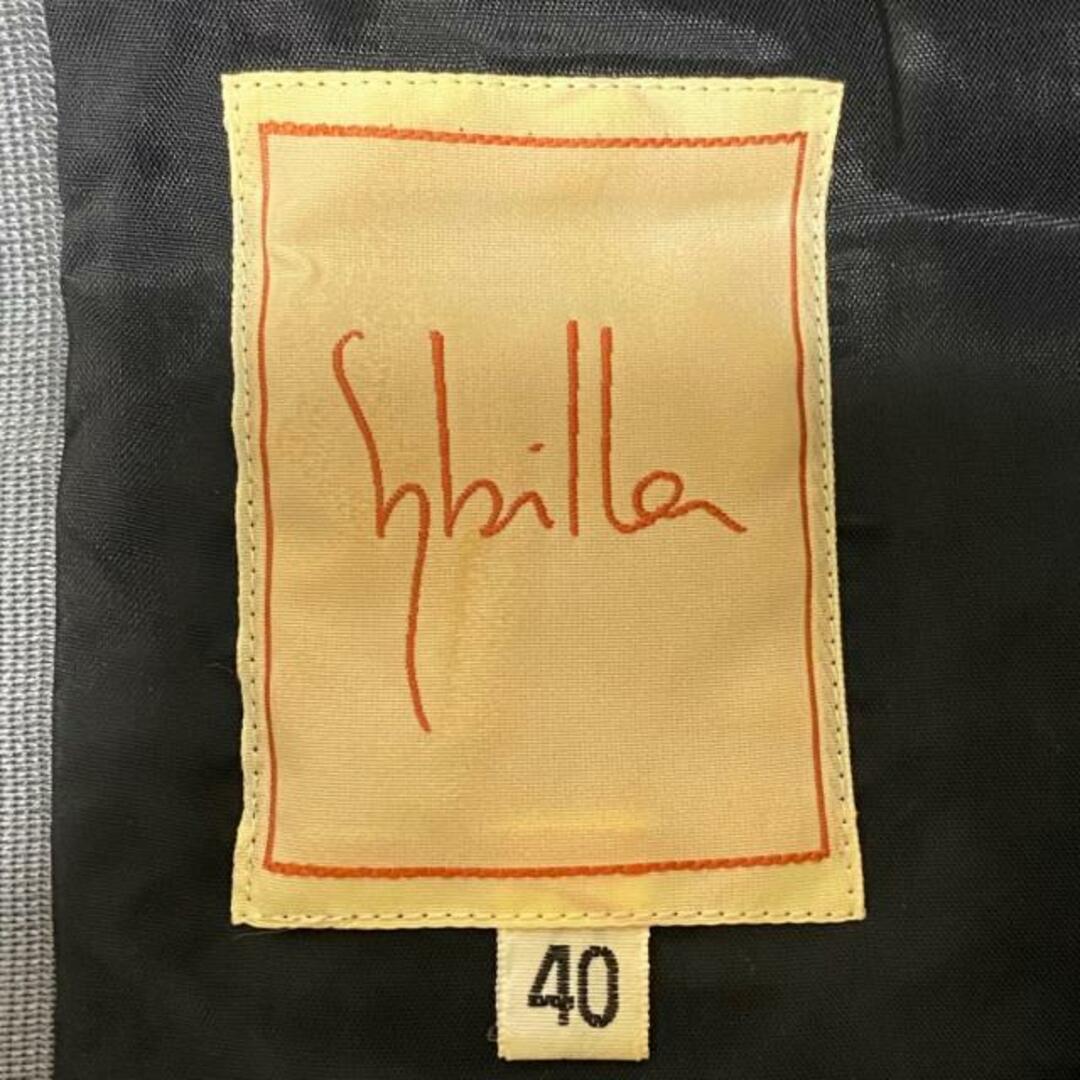 Sybilla(シビラ)のSybilla(シビラ) ワンピース サイズ40 XL レディース - グレー×ボルドー×白 クルーネック/ノースリーブ/ロング レディースのワンピース(その他)の商品写真