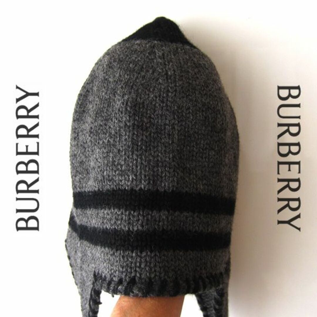 BURBERRY(バーバリー)の美品　BURBARY／バーバリー★　耳当て付きニットキャップ　ビーニー レディースの帽子(ニット帽/ビーニー)の商品写真