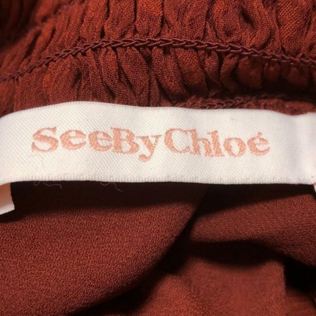 SEE BY CHLOE(シーバイクロエ)のSEE BY CHLOE(シーバイクロエ) 長袖カットソー サイズ34 S レディース - ダークブラウン ハイネック レディースのトップス(カットソー(長袖/七分))の商品写真