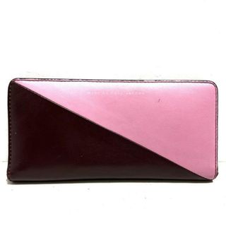 マークバイマークジェイコブス(MARC BY MARC JACOBS)のMARC BY MARC JACOBS(マークバイマークジェイコブス) 長財布 - ボルドー×ピンク レザー(財布)