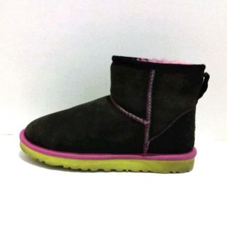 アグ(UGG)のUGG(アグ) ショートブーツ レディース クラシックミニ 5854 ダークブラウン×ピンク×イエロー ムートン(ブーツ)