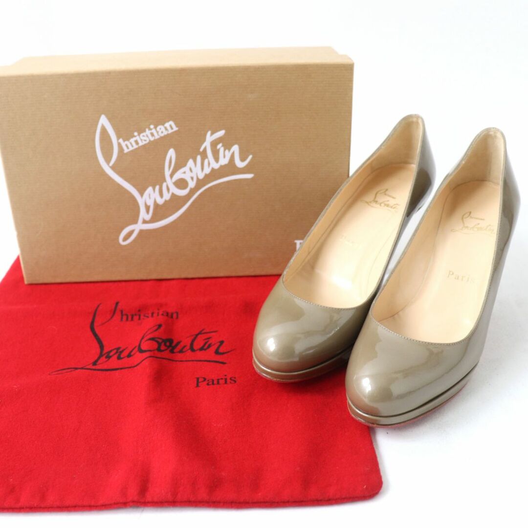 Christian Louboutin(クリスチャンルブタン)の極美品☆Christian Louboutin クリスチャンルブタン パテントレザー アーモンドトゥ パンプス ブラウン系 38 イタリア製 箱・保存袋付 レディースの靴/シューズ(ハイヒール/パンプス)の商品写真