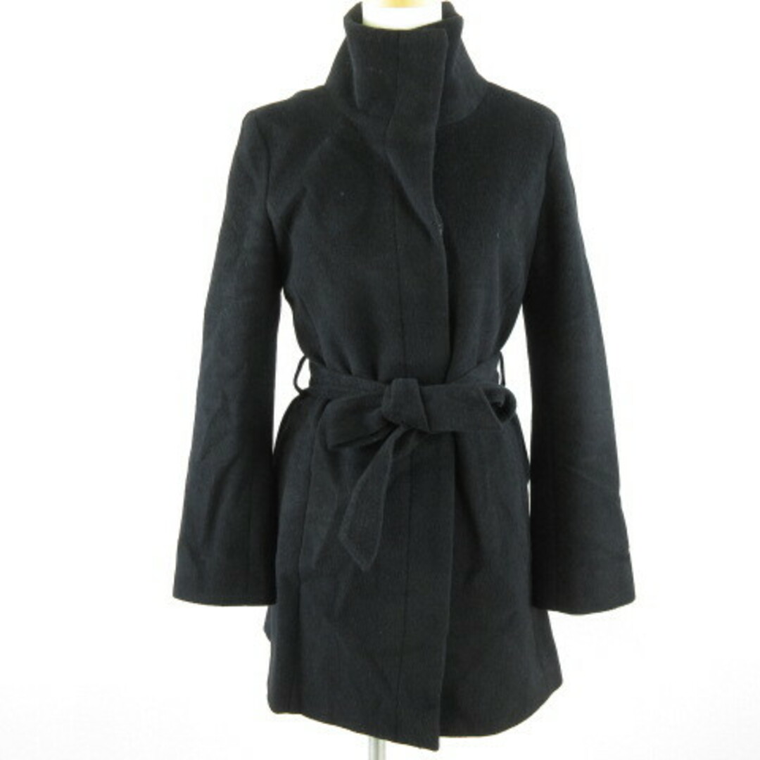 INGNI(イング)のイング INGNI スタンドカラーコート ハーフ丈 長袖 黒 M レディースのジャケット/アウター(ロングコート)の商品写真