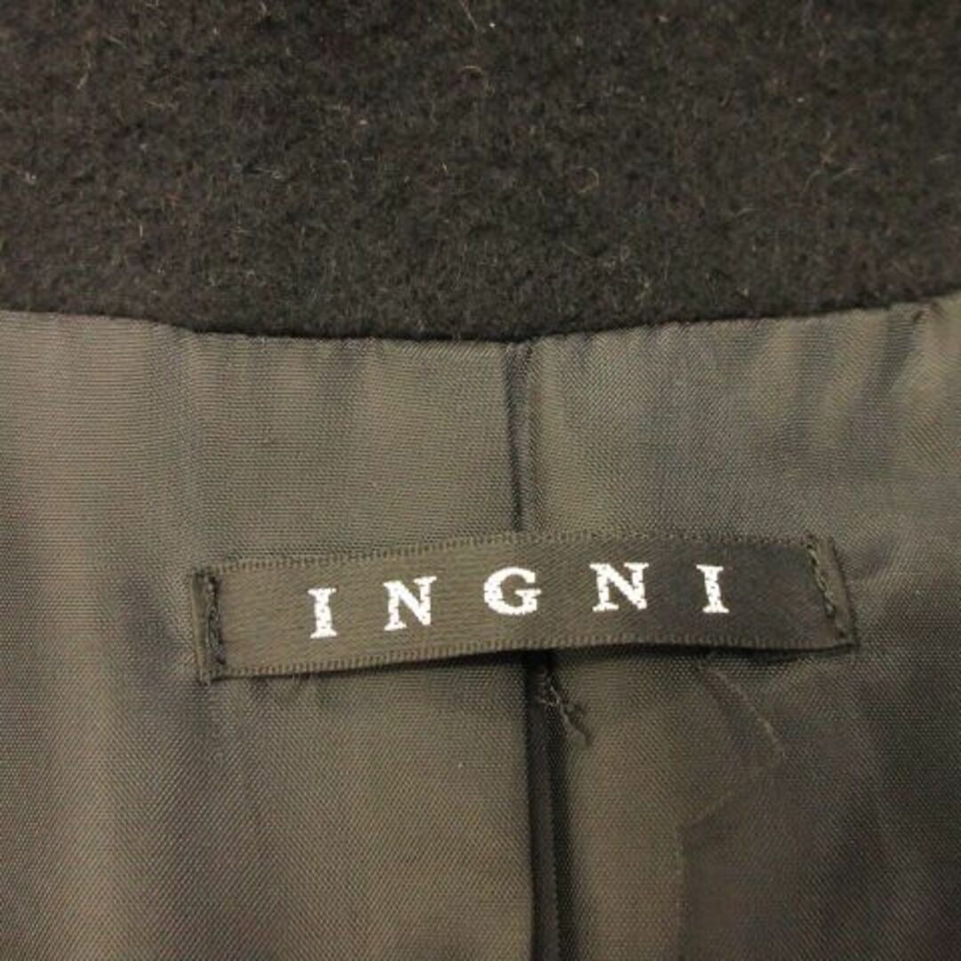 INGNI(イング)のイング INGNI スタンドカラーコート ハーフ丈 長袖 黒 M レディースのジャケット/アウター(ロングコート)の商品写真