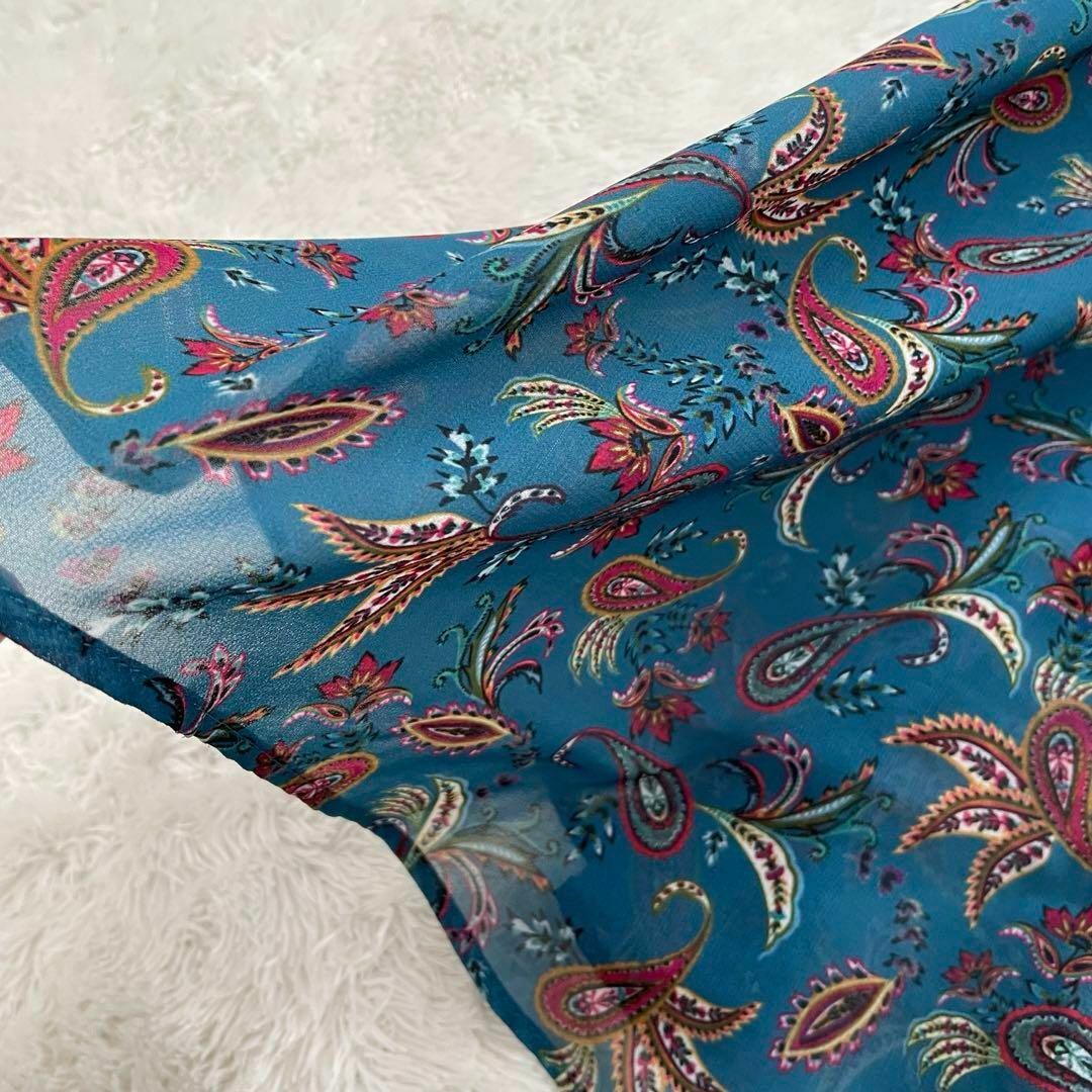 ANAYI(アナイ)の極美品✨ANAYI スカート　ターコイズブルー　ペイズリー　ロング　美ライン M レディースのスカート(ロングスカート)の商品写真