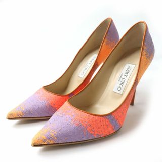 ジミーチュウ(JIMMY CHOO)の美品☆JIMMY CHOO ジミーチュウ ABEL アベル ネオンファブリック ポインテッドトゥ パンプス マルチカラー 37 1/2 レディース 伊製 箱付き(ハイヒール/パンプス)