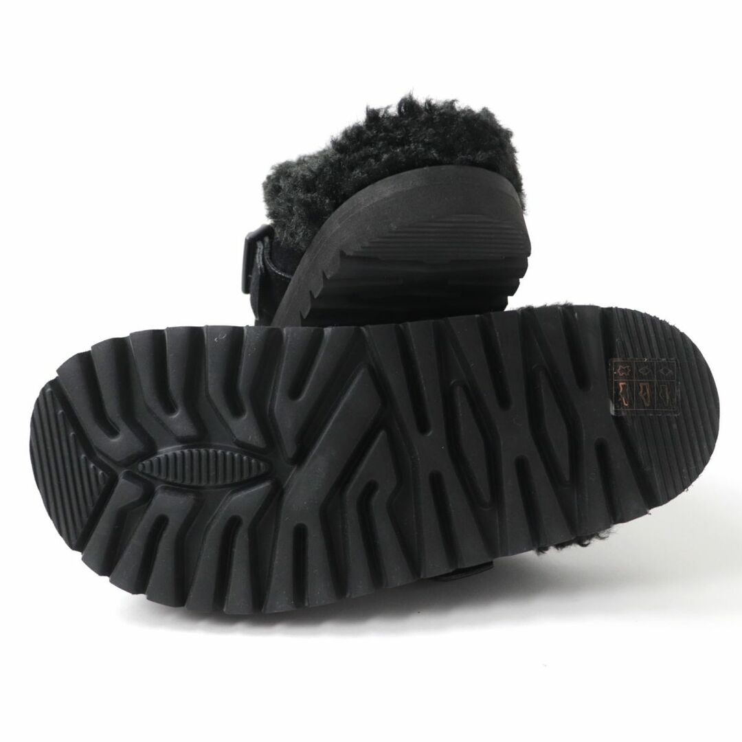 MONCLER(モンクレール)の未使用品☆MONCLER モンクレール 21AW MON MULE スウェードレザー ボアミュール/サボサンダル ブラック イタリア製 35 レディース 箱付 レディースの靴/シューズ(サンダル)の商品写真