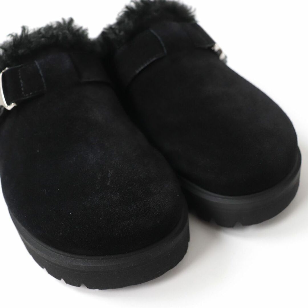 MONCLER(モンクレール)の未使用品☆MONCLER モンクレール 21AW MON MULE スウェードレザー ボアミュール/サボサンダル ブラック イタリア製 35 レディース 箱付 レディースの靴/シューズ(サンダル)の商品写真