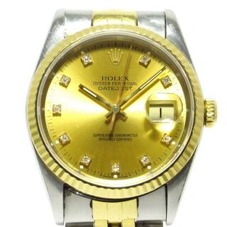 ロレックス(ROLEX)のROLEX(ロレックス) 腕時計 デイトジャスト 16233G メンズ SS×K18YG/10P旧型ダイヤ/17コマ+余り5コマ（フルコマ） ゴールド(その他)