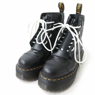 ドクターマーチン(Dr.Martens)の極美品☆Dr.Martens ドクターマーチン WMS 26704001 SINCLAIR シンクレア ゼブラ エンボス レザーブーツ ブラック レディース UK4 箱付き(ブーツ)