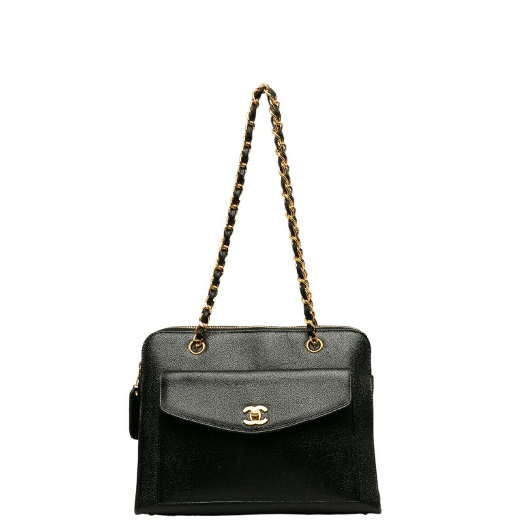 CHANEL - シャネル ココマーク チェーン トートバッグ キャビア CHANEL - シャネル ココマーク チェーン トートバッグ キャビア