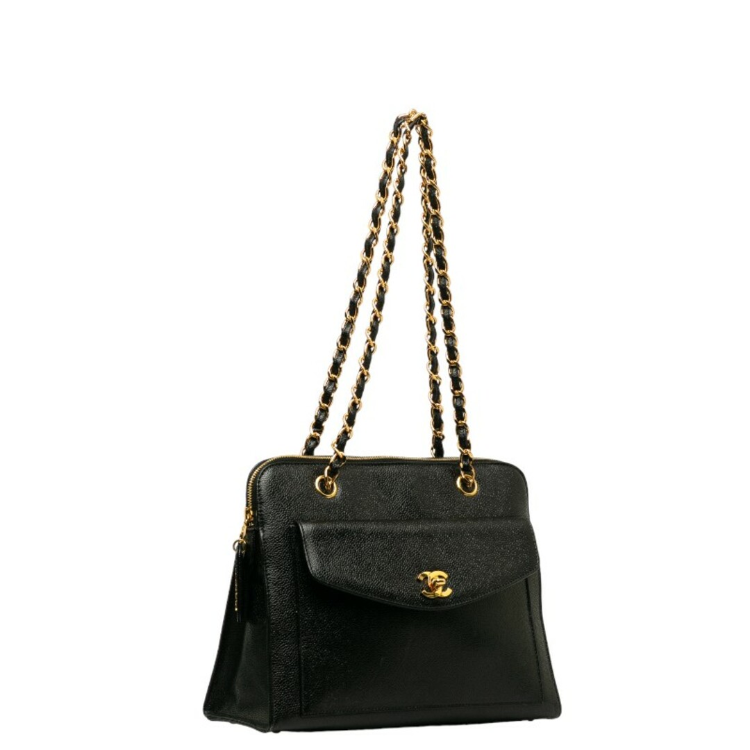 CHANEL - シャネル ココマーク チェーン トートバッグ キャビア CHANEL - シャネル ココマーク チェーン トートバッグ キャビア