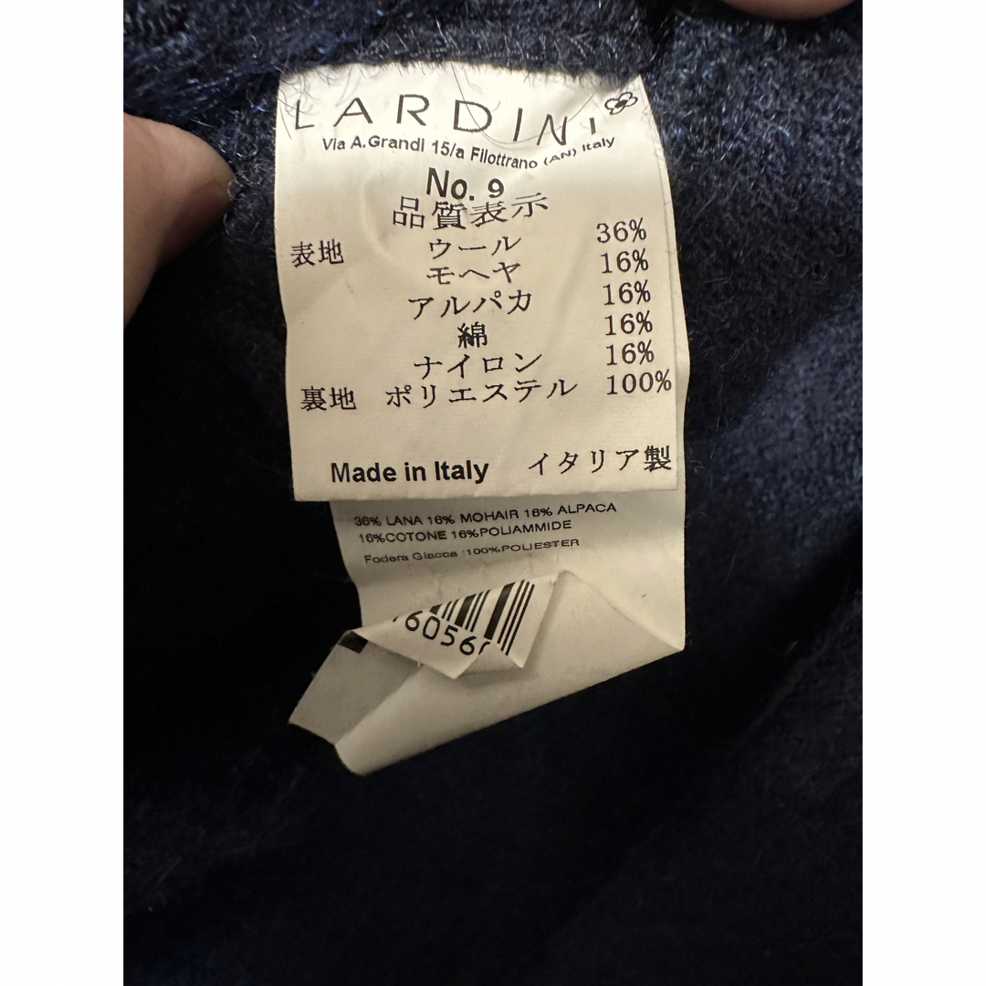 LARDINI(ラルディーニ)の▲値下げ！ラルディーニ　コート　起毛ウール、モヘア、アルパカ混合ネイビー メンズのジャケット/アウター(チェスターコート)の商品写真
