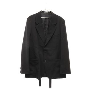 Yohji Yamamoto POUR HOMME ヨウジヤマモト プールオム フラップポケット ベルト付き 2Bテーラードジャケット ブラック HE-J62-100