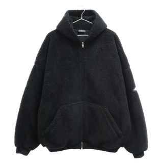 バレンシアガ(Balenciaga)のBALENCIAGA バレンシアガ 23AW OUTERWEAR ZIP-UP HOODIE アウターウェアフェイクシアリングジップブルゾン ボアジャケット ブラック 768694 TKQ26(フライトジャケット)