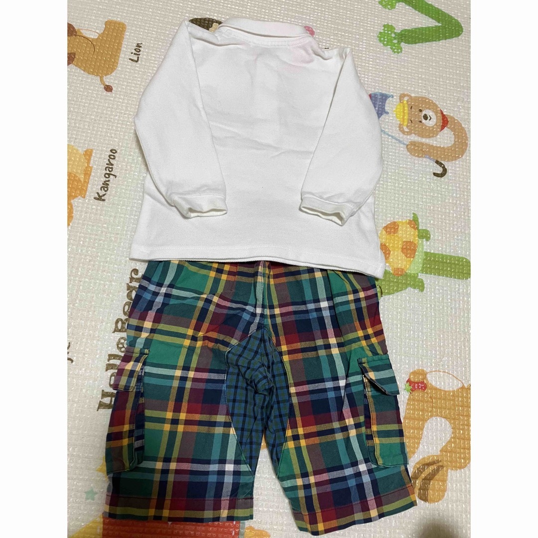 familiar(ファミリア)のファミリア　ポロシャツ　チェックパンツのセット キッズ/ベビー/マタニティのキッズ服男の子用(90cm~)(Tシャツ/カットソー)の商品写真