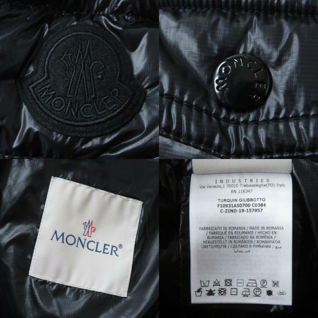 MONCLER(モンクレール)の未使用品★正規品 20SS モンクレール TURQUIN トュルカン レディース BIGロゴワッペン・フード付 ダウンジャケット 黒 1 タグ付 ハンガー付 レディースのジャケット/アウター(ダウンジャケット)の商品写真