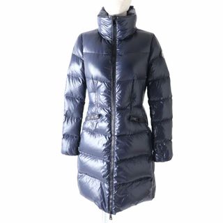 モンクレール(MONCLER)の極美品★ MONCLER モンクレール JASMINUM ジャスナム ロゴワッペン付き スタンドカラー ZIP UP ロングダウンコート レディース ネイビー 1(ダウンコート)