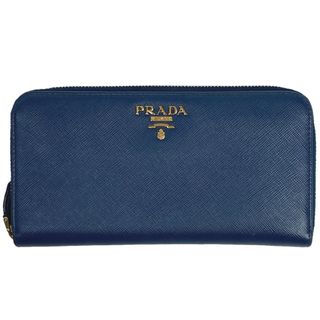 プラダ(PRADA)のプラダ ロゴ ラウンドファスナー 長財布 レディース 【中古】(財布)