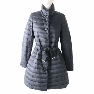 Emporio Armani - 良品★正規品 黒タグ EMPORIO ARMANI エンポリオアルマーニ ベルト・フード付き スタンドカラー ロング丈 ダウンコート レディース 黒 38　h08-st30328-44