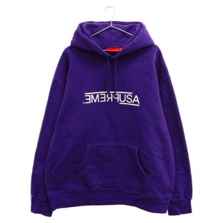 シュプリーム(Supreme)のSUPREME シュプリーム 21AW USA Hooded Sweatshirt ロゴプリント フーディスウェットパーカー パープル(スウェット)