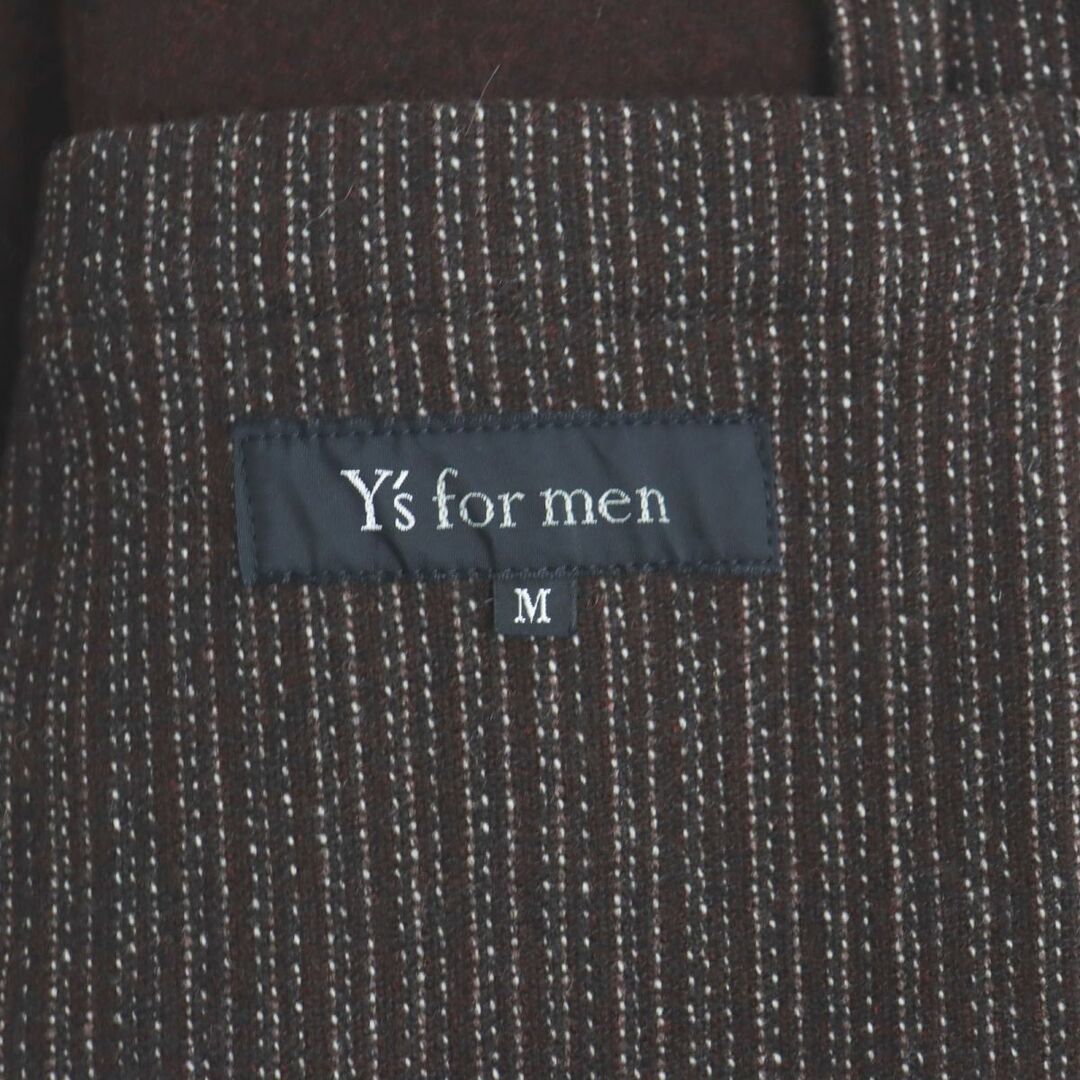 Y's(ワイズ)の美品●Y's for men ワイズフォーメン/ヨウジヤマモト ピークドラペル ウールダブルジャケット/ハーフコート ブラウン系 M 正規品 メンズ メンズのジャケット/アウター(テーラードジャケット)の商品写真