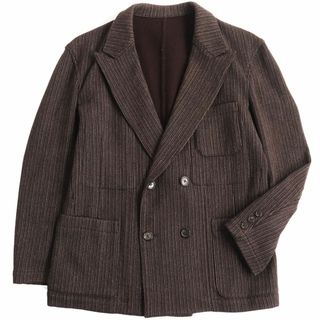 ワイズ(Y's)の美品●Y's for men ワイズフォーメン/ヨウジヤマモト ピークドラペル ウールダブルジャケット/ハーフコート ブラウン系 M 正規品 メンズ(テーラードジャケット)