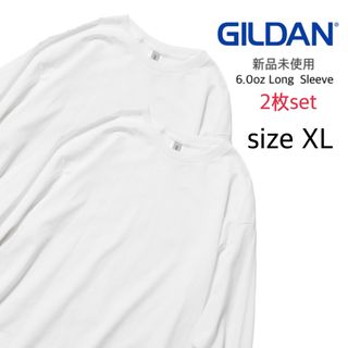 ギルタン(GILDAN)の【ギルダン】新品未使用 ウルトラコットン 無地 長袖Tシャツ 白 2枚 XL(Tシャツ/カットソー(七分/長袖))