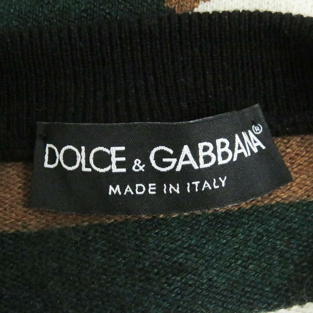 DOLCE&GABBANA(ドルチェアンドガッバーナ)の美品□黒タグ DOLCE＆GABBANA/ドルチェ＆ガッバーナ 総柄 カシミヤ100％ ロングスリーブ 長袖 ニット/セーター マルチ 44 伊製 正規品 メンズのトップス(ニット/セーター)の商品写真