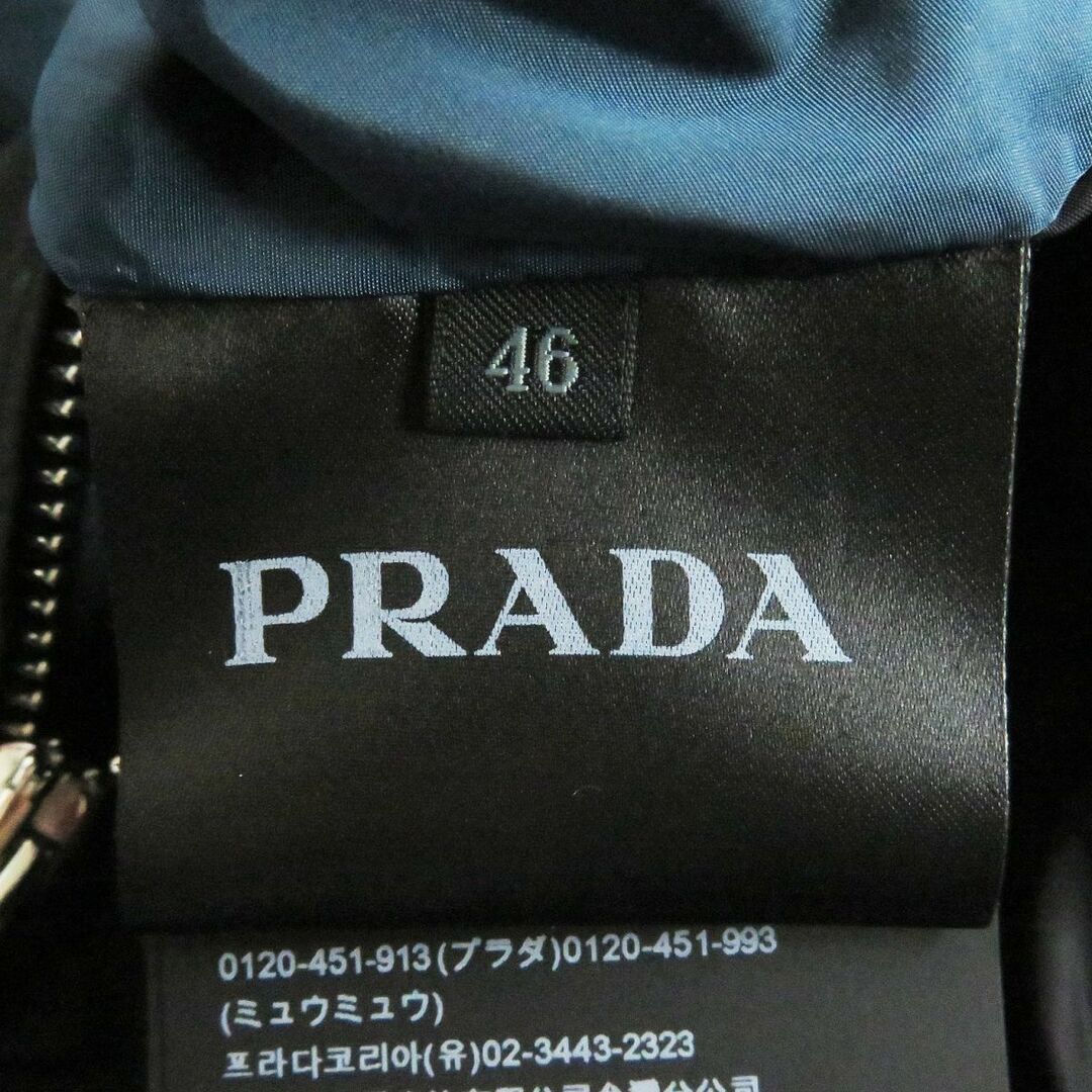 PRADA(プラダ)の美品□PRADA/プラダ トライアングルロゴ/三角プレート リバーシブル ZIPUP ナイロンブルゾンジャケット ブラック/ブルー 46 正規品 メンズ メンズのジャケット/アウター(ナイロンジャケット)の商品写真