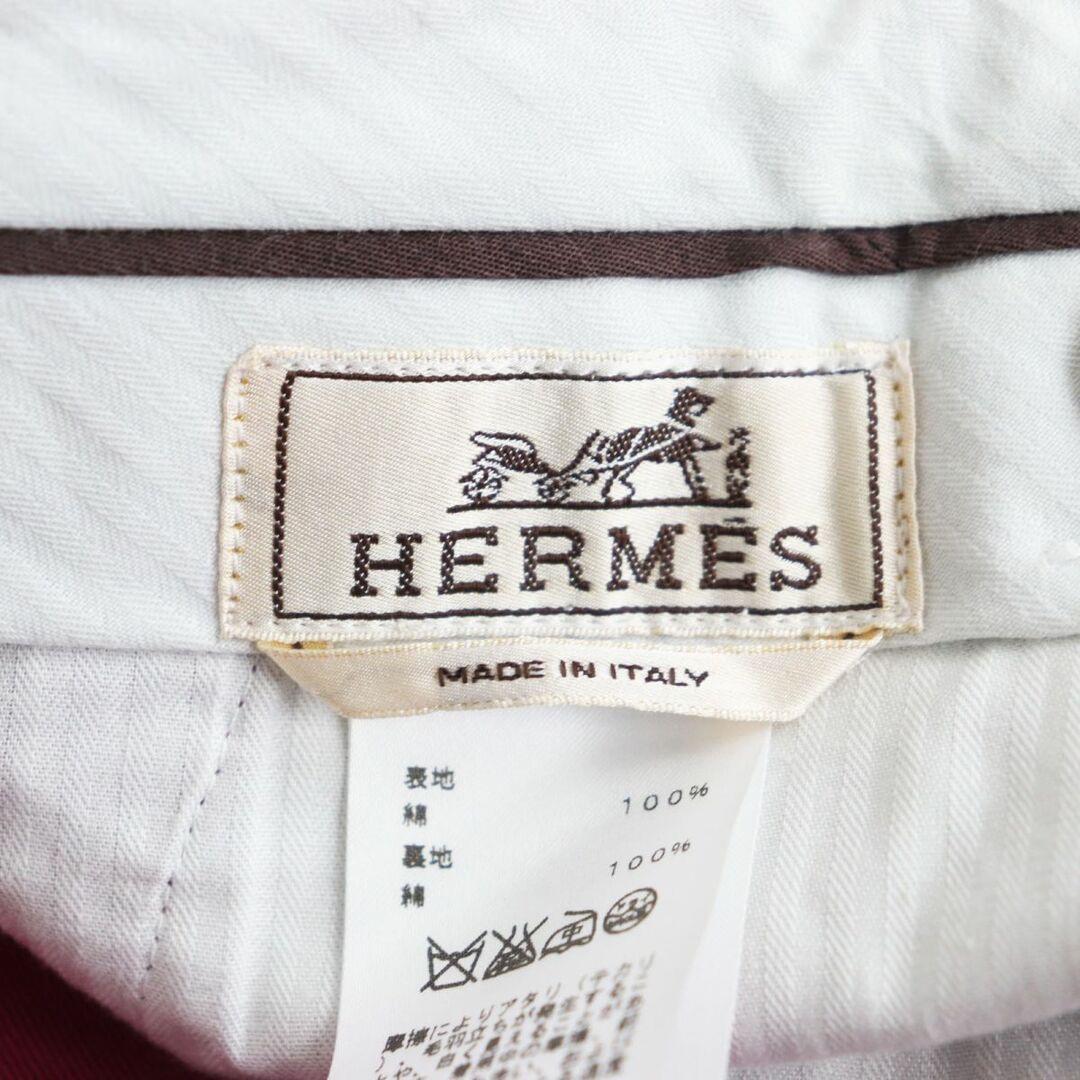 Hermes(エルメス)の未使用品●HERMES エルメス コットン カラーパンツ/スラックス/トラウザーパンツ パープル 42 イタリア製 正規品 メンズ メンズのパンツ(スラックス)の商品写真