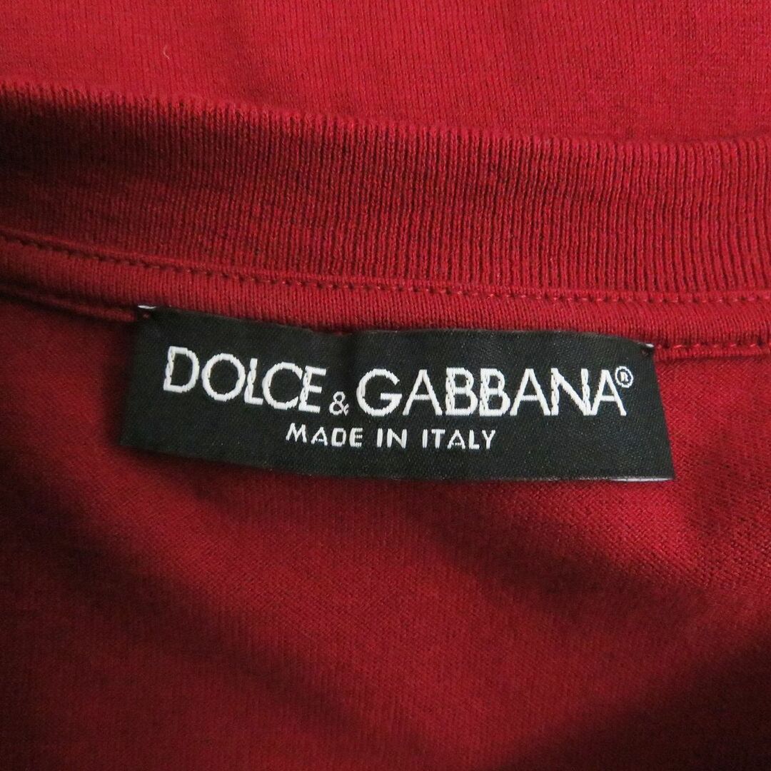 DOLCE&GABBANA(ドルチェアンドガッバーナ)の美品□2019年製 黒タグ DOLCE＆GABBANA/ドルチェ＆ガッバーナ G8HV4T ロゴプリント コットン 半袖Tシャツ/カットソー 赤系 44 伊製 正規品 メンズのトップス(Tシャツ/カットソー(半袖/袖なし))の商品写真