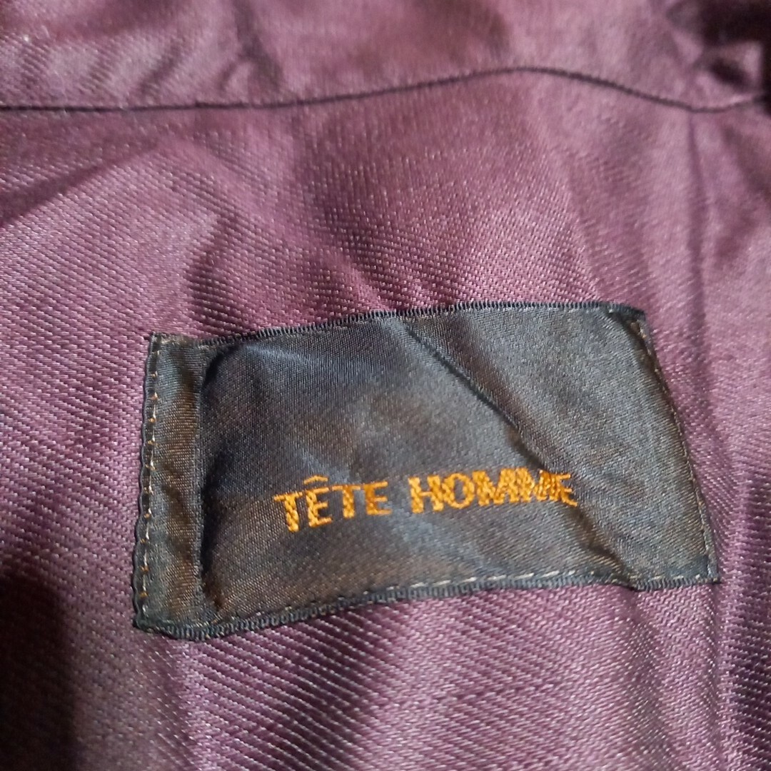 TETE HOMME(テットオム)のTETE HOMMEライダースジャケットシワ加工ボルドー7新品未使用 メンズのジャケット/アウター(ライダースジャケット)の商品写真