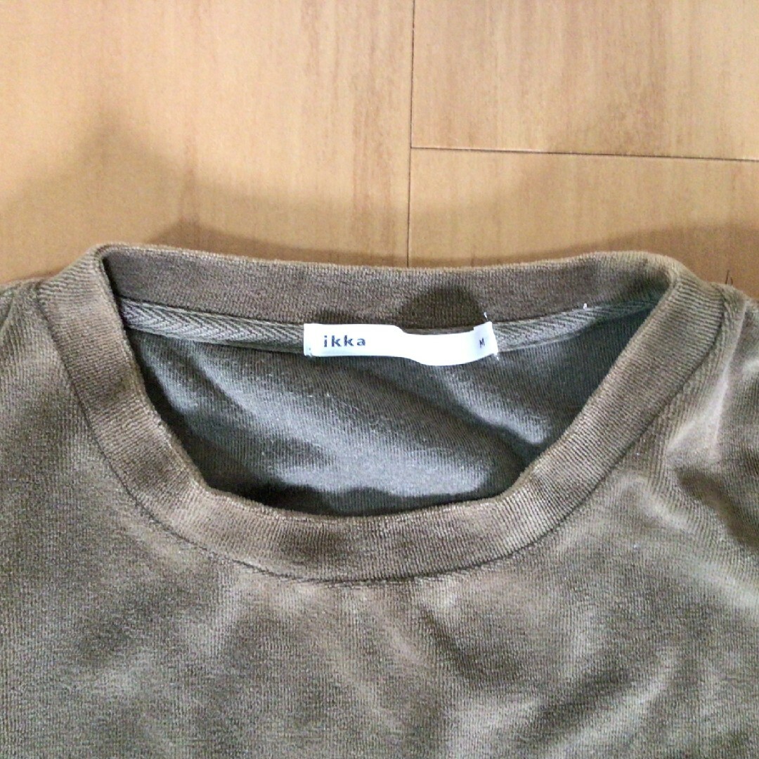 ikka(イッカ)のikka ベロアシャツ グリーン メンズのトップス(ニット/セーター)の商品写真