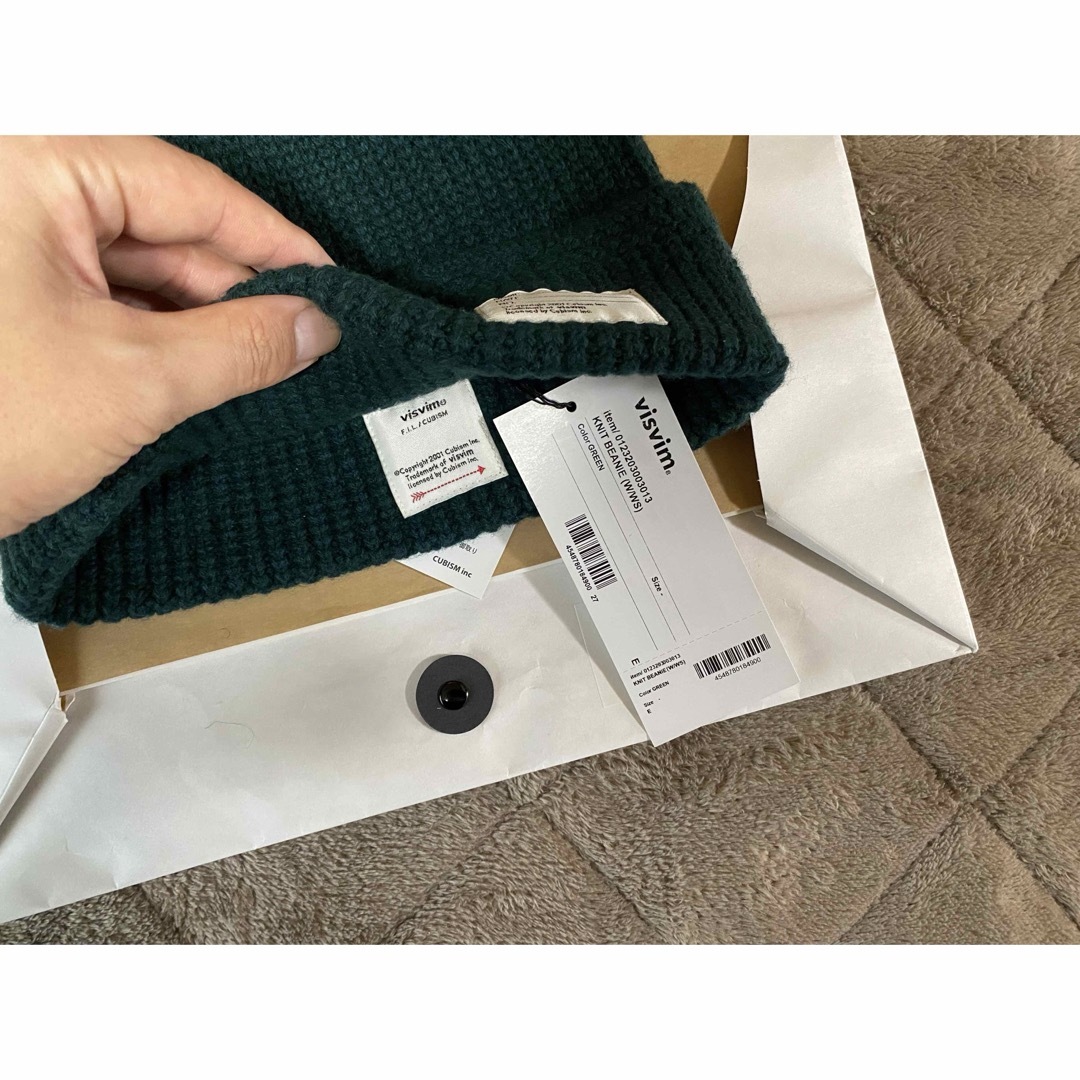 VISVIM(ヴィスヴィム)のvisvim  KNIT BEANIE (W/WS) GREEN メンズの帽子(ニット帽/ビーニー)の商品写真