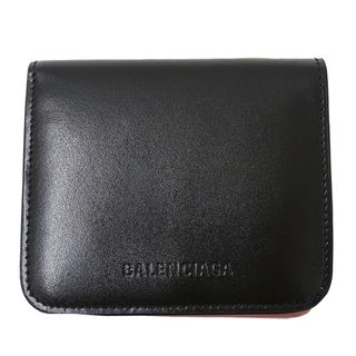 バレンシアガ(Balenciaga)のバレンシアガ BALENCIAGA 財布 レディース ブランド 二つ折り財布  ブラック ピンク 673482 コンパクト 可愛い シンプル 小銭れ 札入れ 黒 【中古】(財布)