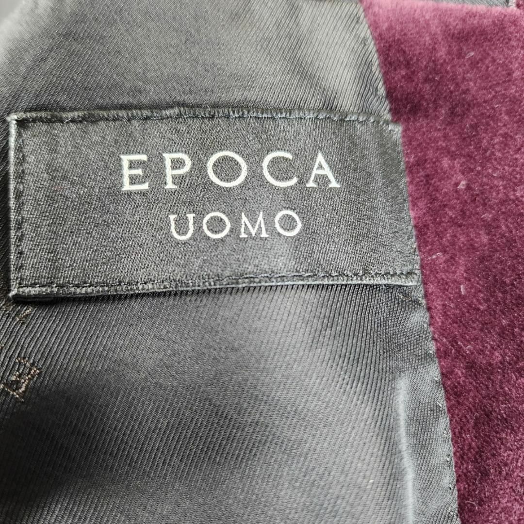 EPOCA UOMO(エポカウォモ)の【 極美品 】 エポカウォモ　ベロアジャケット　赤　三陽商会　総裏　秋冬　肉厚 メンズのジャケット/アウター(テーラードジャケット)の商品写真