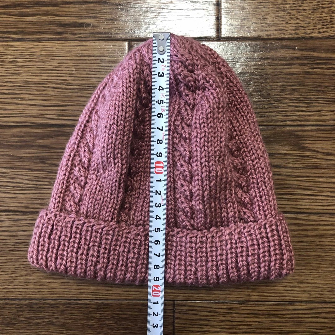 ニット帽　ハンドメイド　ピンク　 レディースの帽子(ニット帽/ビーニー)の商品写真
