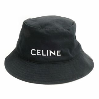 セリーヌ(celine)のCELINE セリーヌ ロゴ ハット バケットハット ブラック 2AUO4968P.38UB L ユニセックス【中古】(ハット)