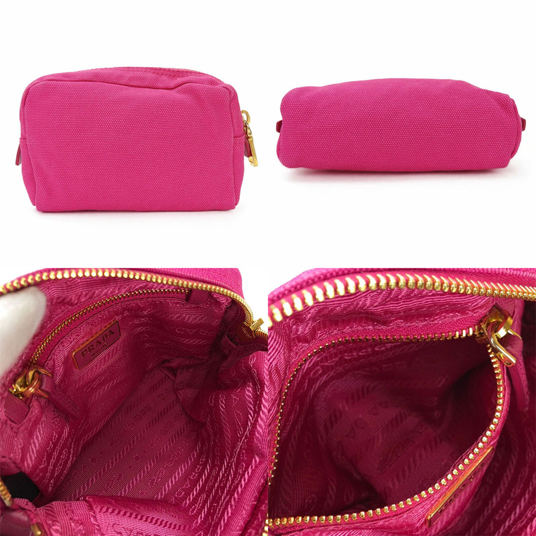 PRADA - 【中古】 プラダ ポーチ 1N0340 キャンバス ピンク PRADA - 【中古】 プラダ ポーチ 1N0340 キャンバス ピンク