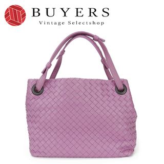 ボッテガヴェネタ(Bottega Veneta)の【中古】 ボッテガヴェネタ ハンドバッグ イントレチャート レザー パープル - 編み込み レディース 女性 BOTTEGAVENETA(ハンドバッグ)