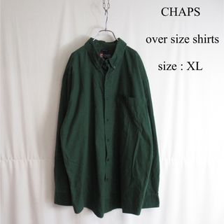 チャップス(CHAPS)の00s CHAPS オーバーサイズ コットン シャツ トップス XL グリーン(シャツ)