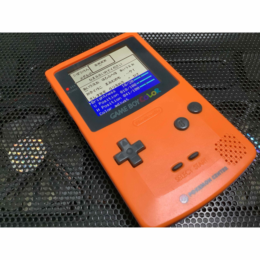 ゲームボーイカラー オレンジ×ブルー バックライトips換装カスタム++
