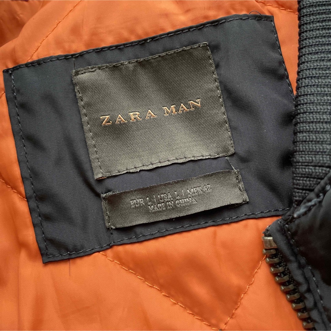 ZARA(ザラ)のZARA MAN メンズ MA-1 ブルゾン アウター ジャケット ネイビー メンズのジャケット/アウター(ブルゾン)の商品写真