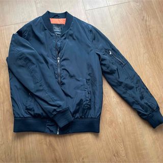 ザラ(ZARA)のZARA MAN メンズ MA-1 ブルゾン アウター ジャケット ネイビー(ブルゾン)