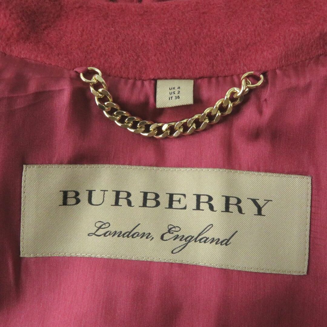 BURBERRY(バーバリー)の極美品◎国内正規品 バーバリー ロンドン イングランド レディース カシミヤ100％ ベルト付き ロング丈 ラップコート ピンク系 36 レディースのジャケット/アウター(その他)の商品写真