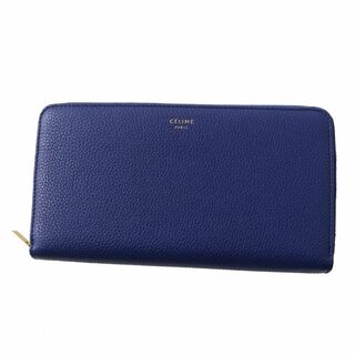 セリーヌ(celine)の美品◎伊製 CELINE セリーヌ レディース  ラージジップド マルチファンクション ラウンドファスナー レザーウォレット／長財布 青 箱・袋(財布)