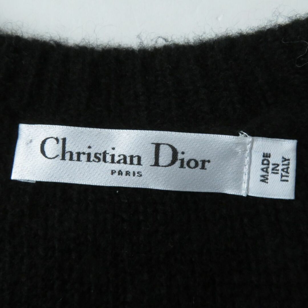 Christian Dior(クリスチャンディオール)の極美品◎正規品 2020年 伊製 クリスチャンディオール 044S19AM106 レディース カシミヤ×シルク×モヘア 長袖ニット アーガイル柄 黒 40 レディースのトップス(ニット/セーター)の商品写真